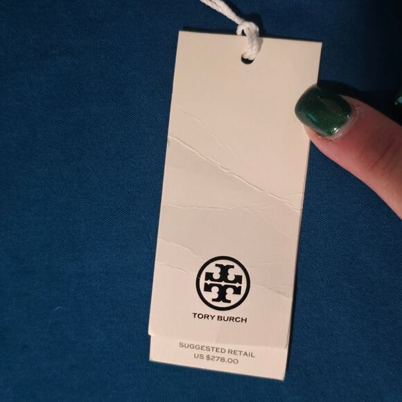 NWT, Tory Burch Twisted Knit Sleeveless Top Teal, Size XXL - Picture 3 of 6